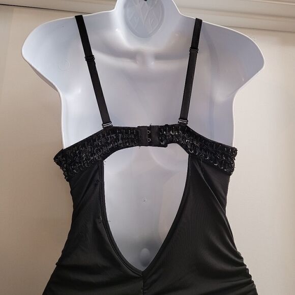 Easel Black Madonna style dress circa 90's with a beaded bra top. - Picture 6 of 9
